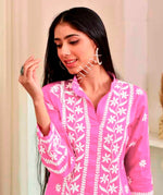 Divine Pink Color Rayon Fabric Designer Kurti