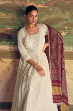 Divine Wine Color Georgette Fabric Partywear Suit