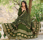 Amazing Green Color Vichitra Fabric Gown