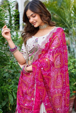 Lovely Cream Color Silk Fabric Party Wear Lehenga