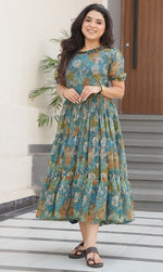 Striking Blue Color Georgette Fabric Gown