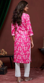 Amazing Pink Color Cotton Fabric Kurti