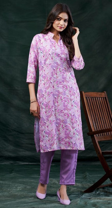 Amazing Purple Color Cotton Fabric Kurti