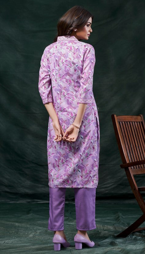 Amazing Purple Color Cotton Fabric Kurti