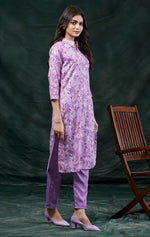 Amazing Purple Color Cotton Fabric Kurti