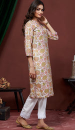 Amazing Green Color Cotton Fabric Kurti