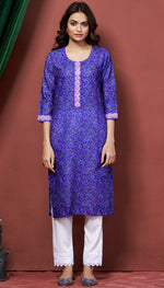 Amazing Blue Color Cotton Fabric Kurti