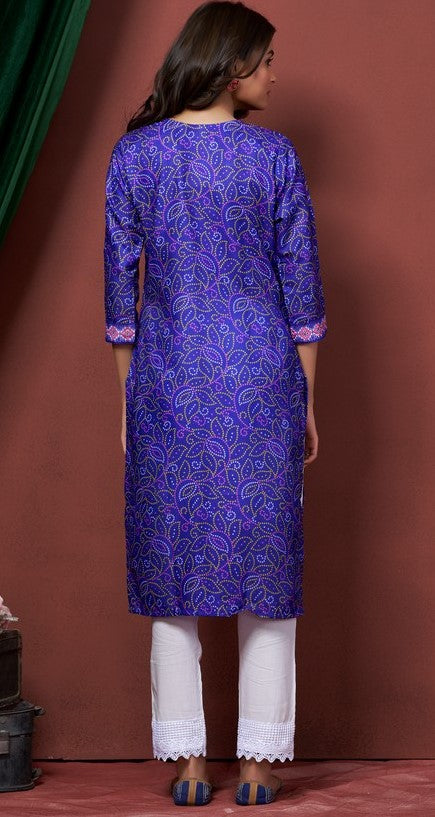 Amazing Blue Color Cotton Fabric Kurti