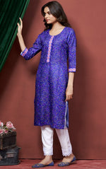 Amazing Blue Color Cotton Fabric Kurti