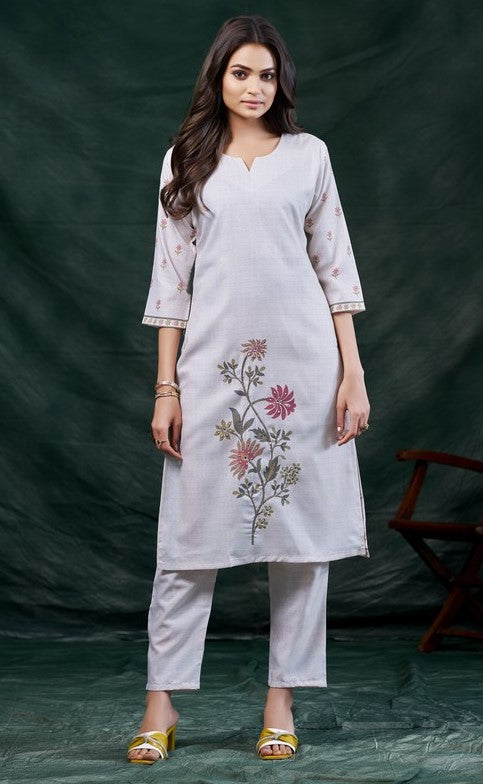Amazing White Color Cotton Fabric Kurti