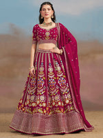 Amazing Magenta Color Georgette Fabric Party Wear Lehenga