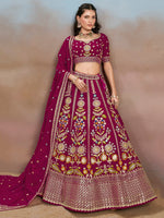 Amazing Magenta Color Georgette Fabric Party Wear Lehenga