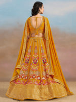 Amazing Yellow Color Georgette Fabric Party Wear Lehenga