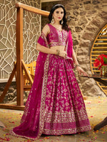 Lovely Pink Color Silk Fabric Party Wear Lehenga