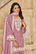 Tasteful Purple Color Chanderi Fabric Patiala Suit