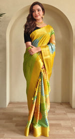 Beauteous Yellow Color Georgette Fabric Casual Saree