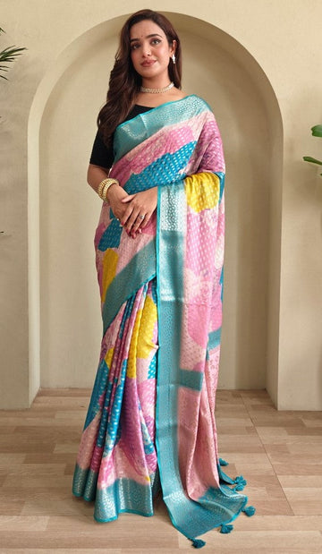 Beauteous Multi Color Georgette Fabric Casual Saree