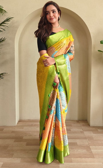 Beauteous Multi Color Georgette Fabric Casual Saree