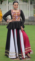 Lovely Multi Color Rayon Fabric Party Wear Lehenga