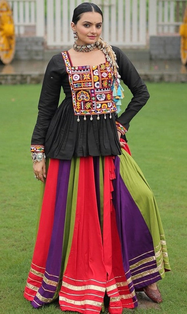 Lovely Multi Color Rayon Fabric Party Wear Lehenga