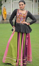 Lovely Multi Color Rayon Fabric Party Wear Lehenga
