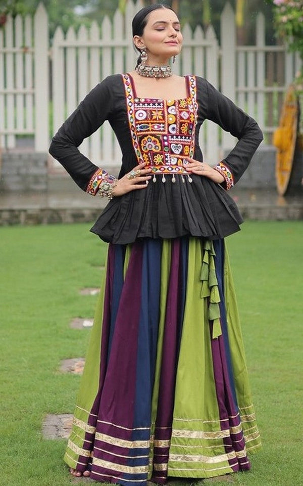 Lovely Multi Color Rayon Fabric Party Wear Lehenga