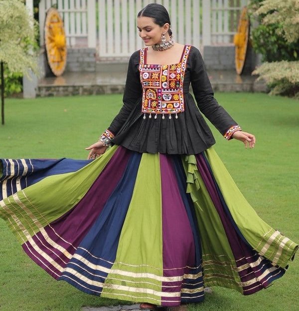 Lovely Multi Color Rayon Fabric Party Wear Lehenga