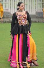 Lovely Multi Color Rayon Fabric Party Wear Lehenga