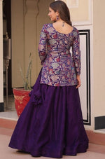 Amazing Voilet Color Jacquard Fabric Designer Lehenga