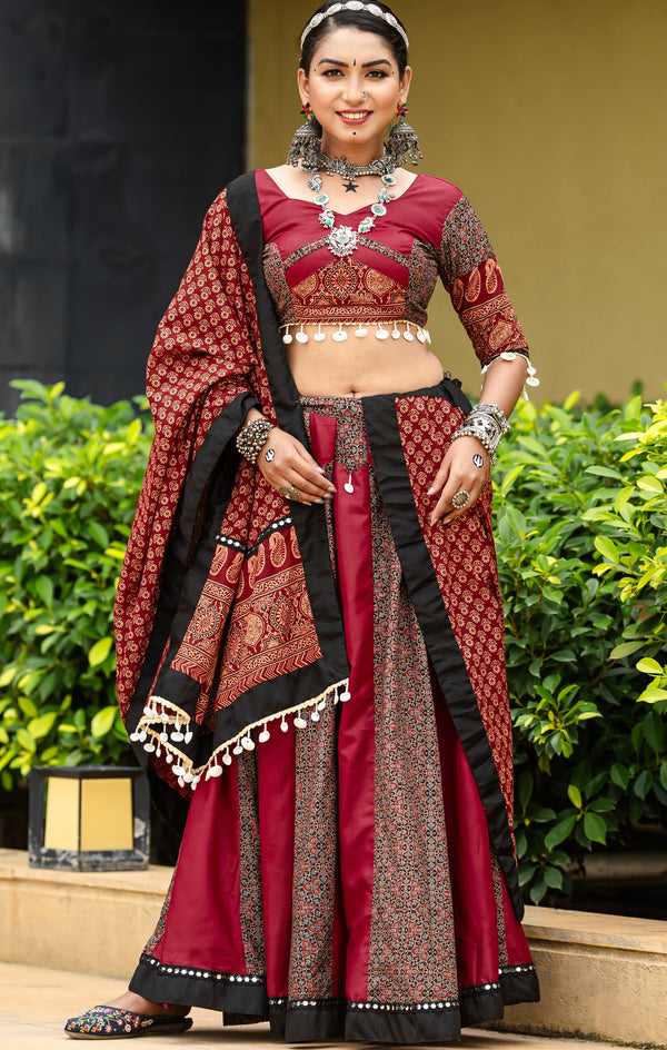 Amazing Multi Color Cotton Fabric Party Wear Lehenga