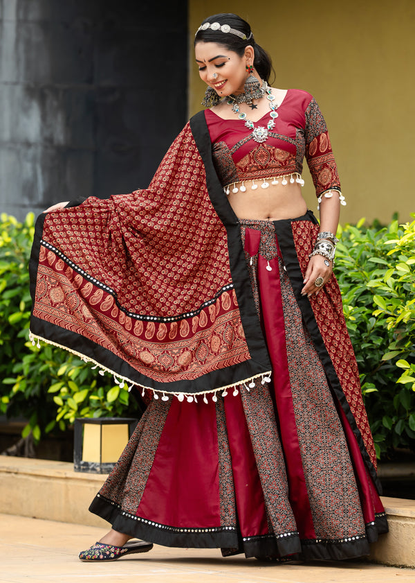 Amazing Multi Color Cotton Fabric Party Wear Lehenga