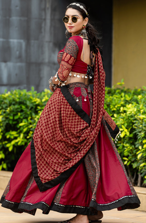 Amazing Multi Color Cotton Fabric Party Wear Lehenga