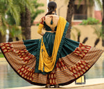 Amazing Green Color Cotton Fabric Party Wear Lehenga