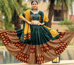 Amazing Green Color Cotton Fabric Party Wear Lehenga