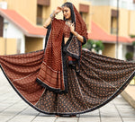 Amazing Brown Color Cotton Fabric Party Wear Lehenga