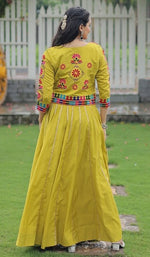 Amazing Green Color Roman Fabric Designer Lehenga