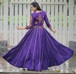Amazing Purple Color Roman Fabric Designer Lehenga