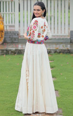 Amazing White Color Roman Fabric Designer Lehenga
