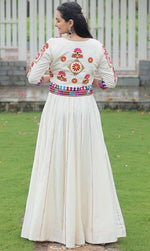 Amazing White Color Roman Fabric Designer Lehenga