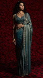 Amazing Blue Color Silk Fabric Casual Saree