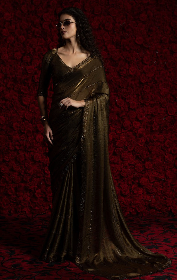 Amazing Green Color Silk Fabric Casual Saree