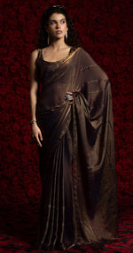 Amazing Brown Color Silk Fabric Casual Saree