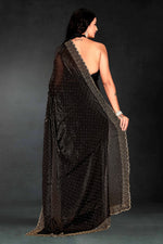 Amazing Black Color Silk Fabric Designer Saree