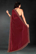 Amazing Maroon Color Silk Fabric Designer Saree