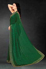Amazing Green Color Silk Fabric Designer Saree