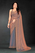 Amazing Grey Color Silk Fabric Designer Saree