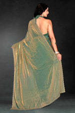 Amazing Turquoise Color Silk Fabric Designer Saree