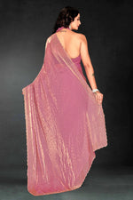 Amazing Pink Color Silk Fabric Designer Saree