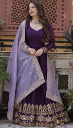 Graceful Voilet Color Georgette Fabric Gown