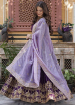 Graceful Voilet Color Georgette Fabric Gown